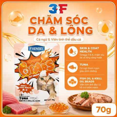 Pate Viên Tinh Thể Faenbei Cho Mèo 70g - Thức Ăn Ướt Chức Năng Hỗ Trợ Da Lông, Tiêu Hóa & Miễn Dịch