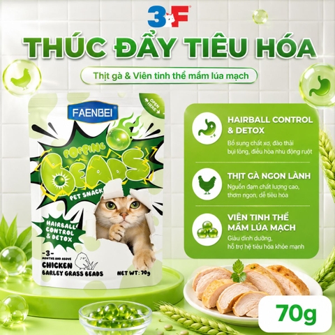 Pate Viên Tinh Thể Faenbei Cho Mèo 70g - Thức Ăn Ướt Chức Năng Hỗ Trợ Da Lông, Tiêu Hóa & Miễn Dịch