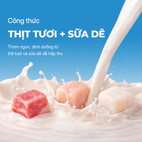 Pate Sữa Dê Faenbei Cho Mèo 85g - Thức Ăn Ướt Thịt Tươi, Dễ Tiêu, Bổ Sung Taurine & IMO