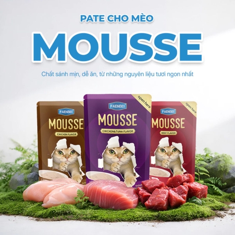 Pate Mousse Faenbei Cho Mèo 85g Cao Cấp - Thức Ăn Ướt Dễ Tiêu, Bổ Sung Taurine & Vitamin
