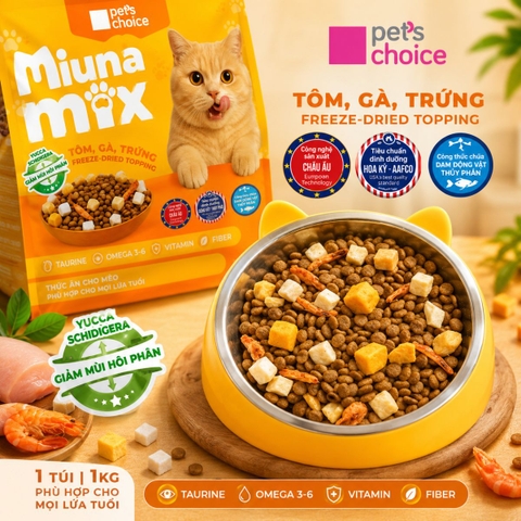 Thức ăn hạt cho mèo Miuna Mix - 1kg |