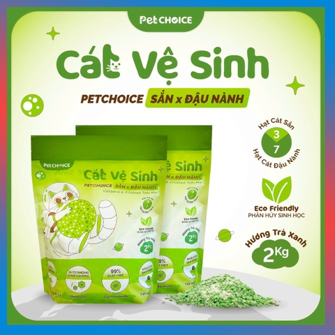 Cát Vệ Sinh Mèo Petchoice Sắn × Đậu Nành - 2kg |