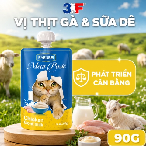 Pate Nắp Vặn Faenbei Cho Mèo 90g - Pate Mịn Dễ Ăn, Bổ Sung Taurine & FOS Hỗ Trợ Tiêu Hóa