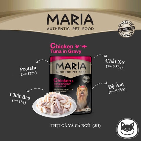 Pate Maria Cao Cấp Cho Chó Mèo Human Grade Thái Lan 70g - Grain Free Không Ngũ Cốc, Hỗ Trợ Tiêu Hóa & Da Lông
