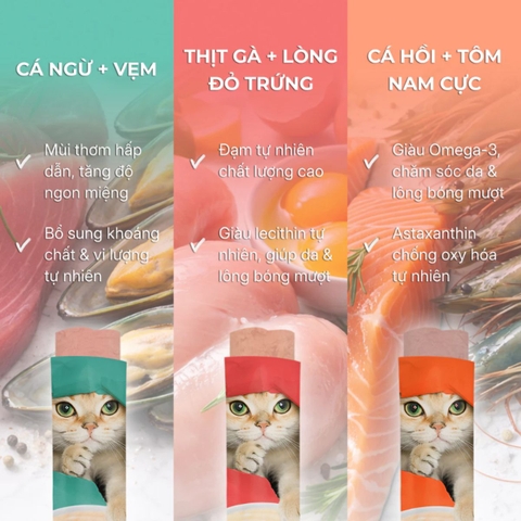 Súp Thưởng Faenbei Cho Mèo 15g Cat Stick Kinh Điển - Bổ Sung Taurine, Omega 3 & Vitamin