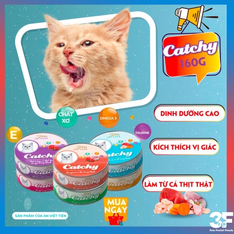 Pate Thức Ăn Ướt Cho Mèo Catchy Lon 160g