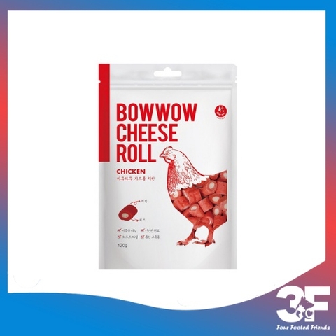 Bánh Thưởng Bowwow Cho Chó - Phô Mai Cuộn Thịt Gà Cheese Roll Chicken - Gói 120G