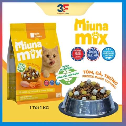 Thức ăn hạt cho mèo Miuna Mix - 1kg |