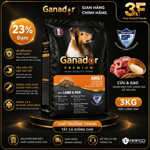 Thức Ăn Hạt Ganador Dành Cho Chó Bao 3kg | nguyên seal |