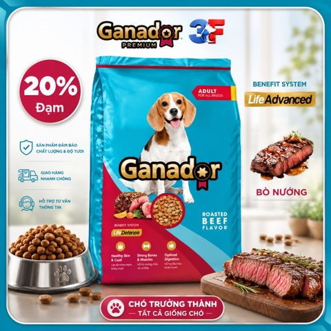 Thức Ăn Hạt Cho Chó Ganador Nhiều Vị - túi chiết 1kg |