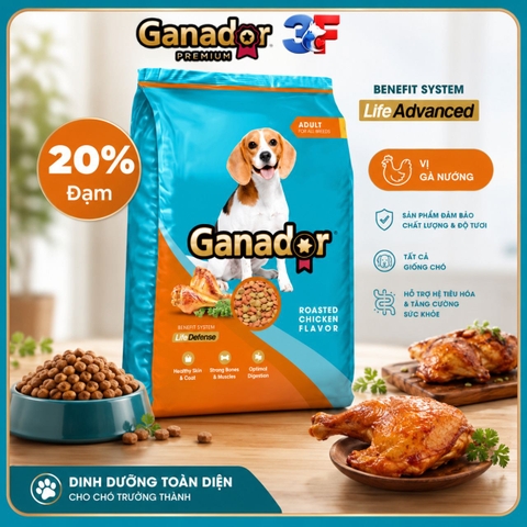 Thức Ăn Hạt Cho Chó Ganador Nhiều Vị - túi chiết 1kg |