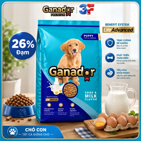 Thức Ăn Hạt Cho Chó Ganador Nhiều Vị - túi chiết 1kg |