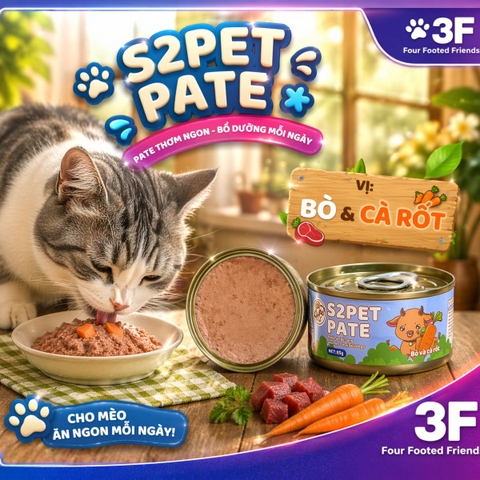 Thức ăn ướt cho mèo - S2PET PATE - Lon 85g