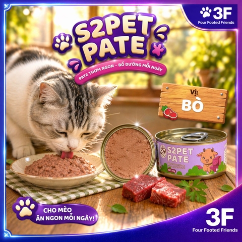 Thức ăn ướt cho mèo - S2PET PATE - Lon 85g