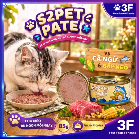 Thức ăn ướt cho mèo - S2PET PATE - Lon 85g