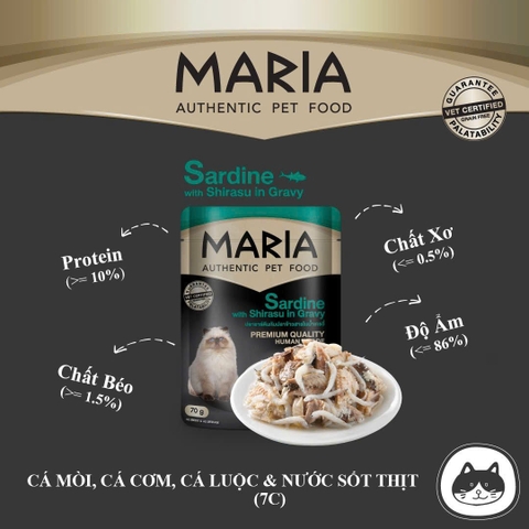 Pate Maria Cho Mèo Cao Cấp 70g Human Grade Nhập Khẩu Thái Lan - Grain Free, Hỗ Trợ Tiêu Hóa & Da Lông