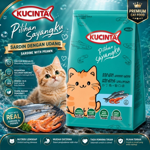 Hạt Kucinta Dành Cho Mèo Trưởng Thành - Túi chiết 1kg