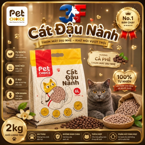Cát vệ sinh đậu nành cho mèo Petchoice 6L/2kg |