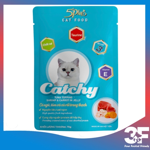 Pate Dành Cho Mèo 5Plus Catchy Cá Ngừ Mix Gói 70g