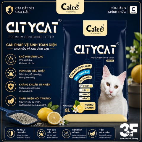 Cát vệ sinh đất sét cho mèo Citycat - 8L/4kg |