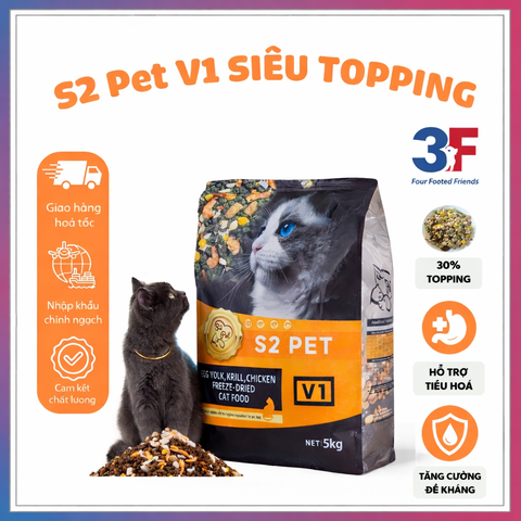 Thức ăn hạt cho mèo S2PET - túi chiết 1kg |