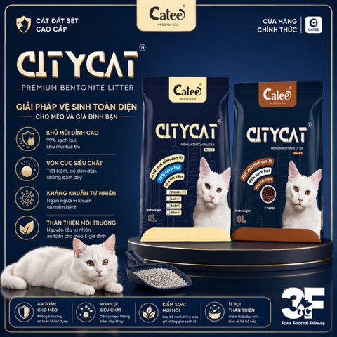 Cát vệ sinh đất sét cho mèo Citycat - 8L/4kg |