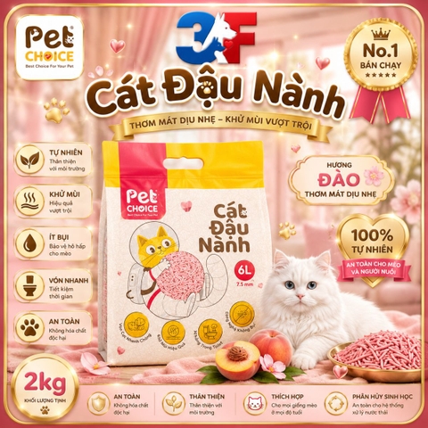 Cát vệ sinh đậu nành cho mèo Petchoice 6L/2kg |