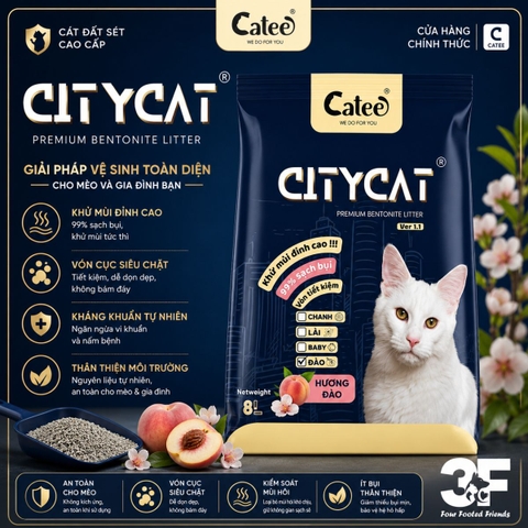 Cát vệ sinh đất sét cho mèo Citycat - 8L/4kg |