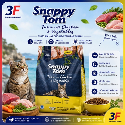 Thức Ăn Hạt Cho Mèo Snappy Tom - Bao 1,5 Kg |