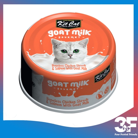 Pate Cho Mèo Thịt Lon Sữa Dê Kit Cat Goat Milk Gourment - Lon 85G