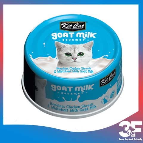 Pate Cho Mèo Thịt Lon Sữa Dê Kit Cat Goat Milk Gourment - Lon 85G