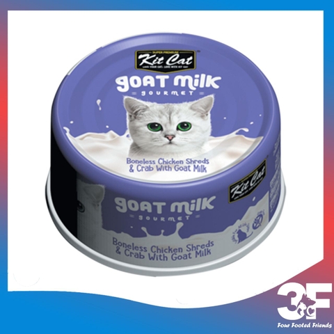 Pate Cho Mèo Thịt Lon Sữa Dê Kit Cat Goat Milk Gourment - Lon 85G