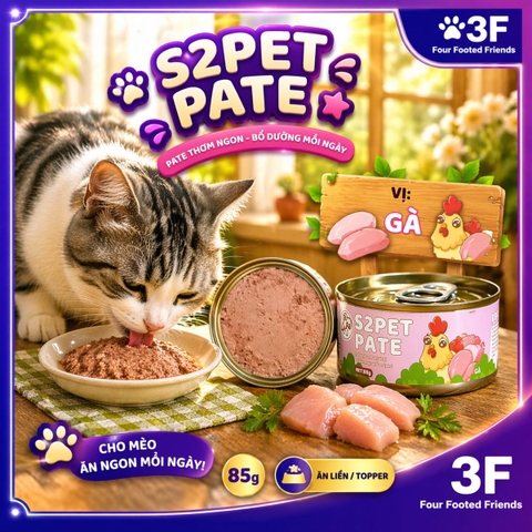 Thức ăn ướt cho mèo - S2PET PATE - Lon 85g