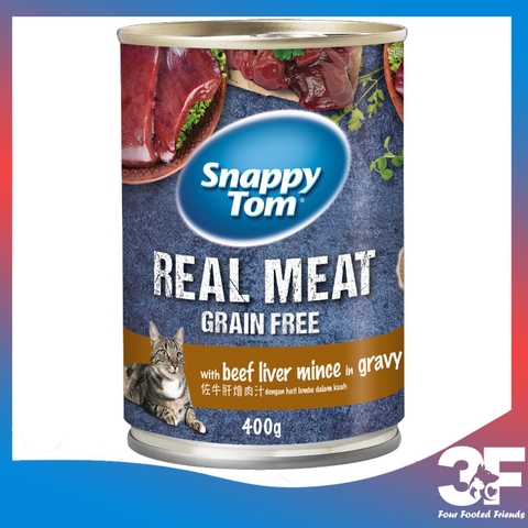 [Đã xé nhãn] Thức Ăn Ướt Snappy Tom Classic Real Fish - Real Meat Lon 400gr