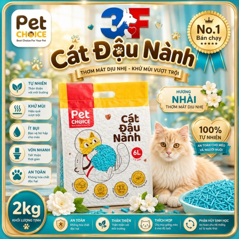 Cát vệ sinh đậu nành cho mèo Petchoice 6L/2kg |