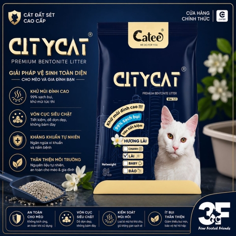 Cát vệ sinh đất sét cho mèo Citycat - 8L/4kg |