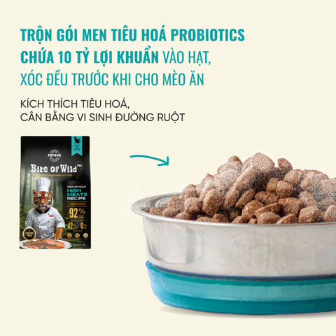 Thức Ăn Cho Mèo Bite Of Wild P42 1KG Không Chứa Ngũ Cốc Mix Thịt Sấy Cá Hồi Bò Cho Mèo Mọi Lứa Tuổi