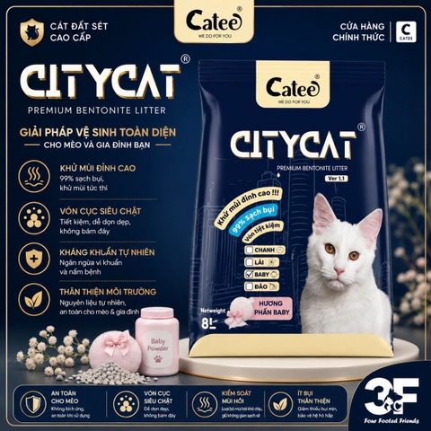 Cát vệ sinh đất sét cho mèo Citycat - 8L/4kg |