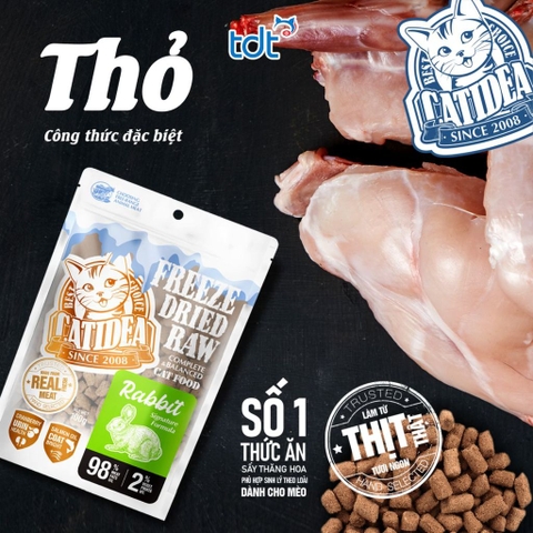 👉 Thức Ăn Mèo Sấy Thăng Hoa Catidea Freeze Dried Raw 4 Vị – Thịt Tươi 98% Protein Cao | 3FStore