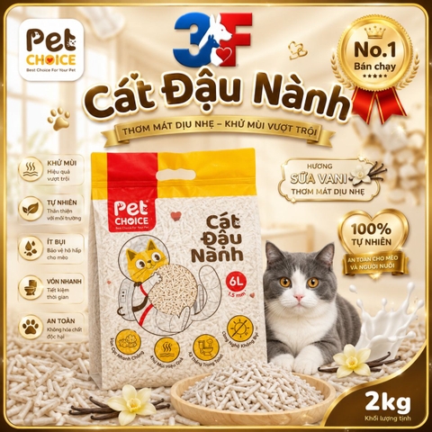 Cát vệ sinh đậu nành cho mèo Petchoice 6L/2kg |