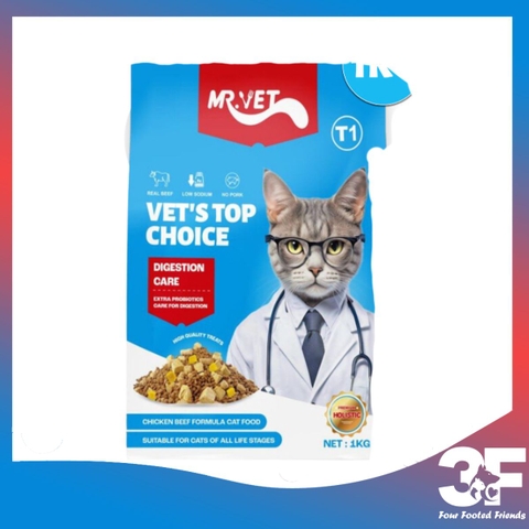 Hạt Cho Mèo MRVET Holistic 1kg Với 30% Protein Kèm Topping