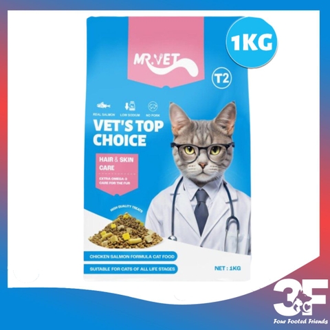 Hạt Cho Mèo MRVET Holistic 1kg Với 30% Protein Kèm Topping