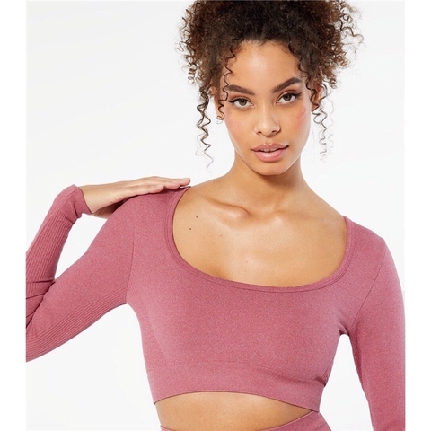 Áo tập gym seamless dài tay New, hàng xuất xịn
