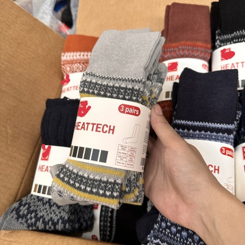 Set 3 vớ len cotton Uni dài, hàng xuất xịn