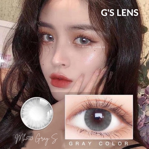 Kính Áp Tròng Xám Tây Vân Xước Giãn Nhẹ MH5123 Lens Gray Hot Douyin Size S Có 0 Đến 6 Độ Lệch Độ