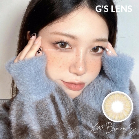 Lens Mắt Nâ+10605:10649uTây Giãn Nhẹ Size S 14.2mm (0 - 6)Độ Cận X487 Brown