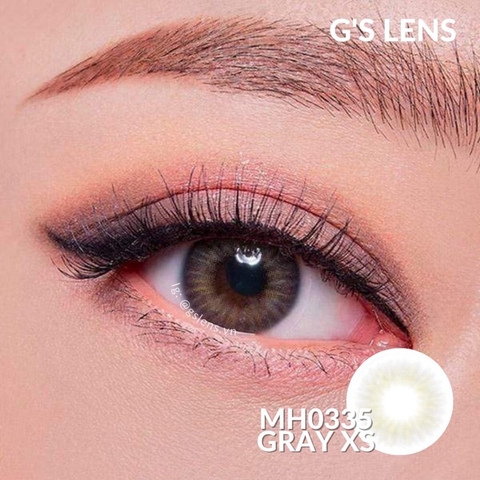 Kính Áp Tròng Lens Xám Tây Tự Nhiên Hot Douyin Size XS 14mm Có 0 Đến 6 Độ Lệch Độ MH0335 Gray