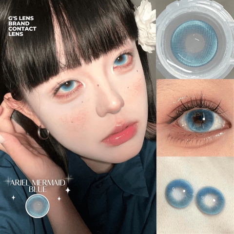 Kính áp tròng 6 tháng ARIEL MERMAID BLUE màu xanh dương sáng tây giãn tròng vừa GTRENDY - MC38