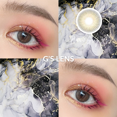 Kính Áp Tròng Lens Xám Vân Sóng Tự Nhiên Không Giãn Xs 14mm Có 0 Đến 6 Độ Lệch Độ Mh0335 Gray