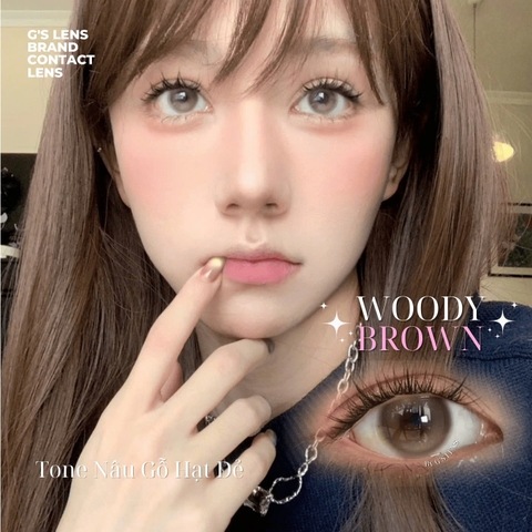 Kính áp tròng 6 tháng WOODY BROWN màu nâu tự nhiên giãn tròng nhỏ GTRENDY - MCK1